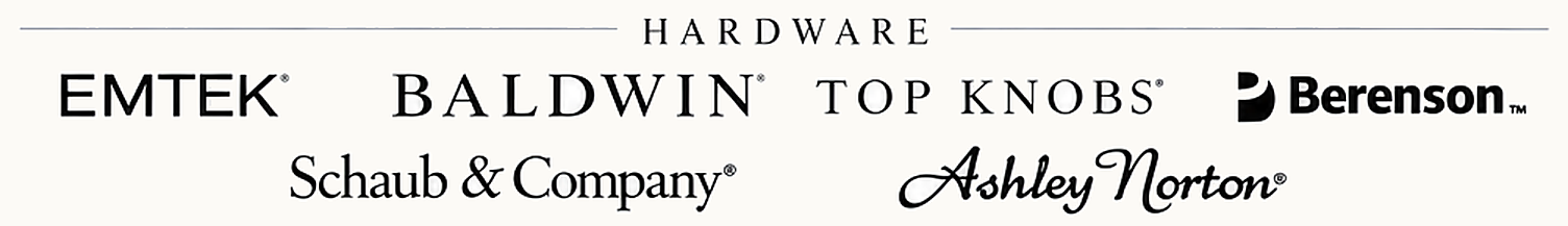 Hardware — Emtek, Baldwin, Top Knobs, Berenson, Schaub & Company, Ashley Norton
