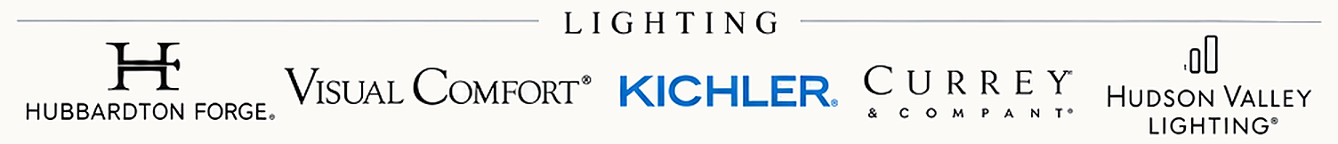 Lighting — Hubbardton Forge, Visual Comfort, Kichler, Currey & Company, Hudson Valley Lighting